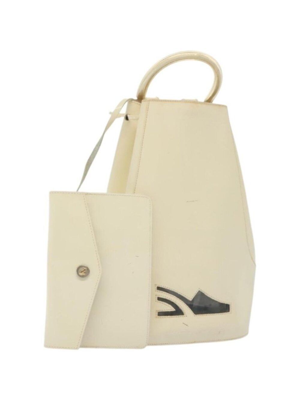 Salvatore Ferragamo Gancini Backpack Enamel White Gold